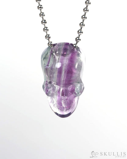 Hollow Essence - Gem Skull Pendant Necklace of Fluorite Carved Hollow Skull - Y9900339 - Skull Pendants