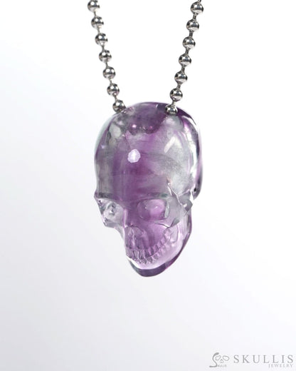 Hollow Essence - Gem Skull Pendant Necklace of Fluorite Carved Hollow Skull - Y9900339 - Skull Pendants