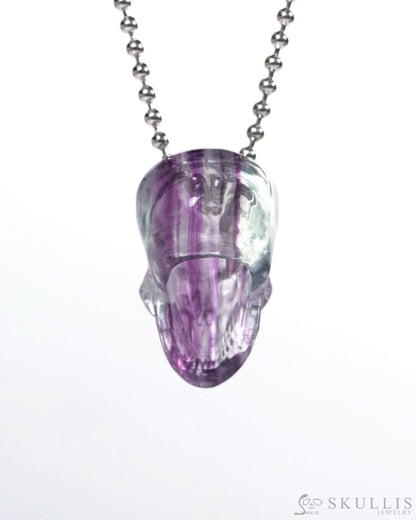 Hollow Essence - Gem Skull Pendant Necklace of Fluorite Carved Hollow Skull - Y9900339 - Skull Pendants
