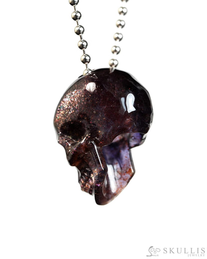 Hollow Essence - Gem Skull Pendant Necklace of Iolite Carved Hollow Skull - Y9900416 - Skull Pendants
