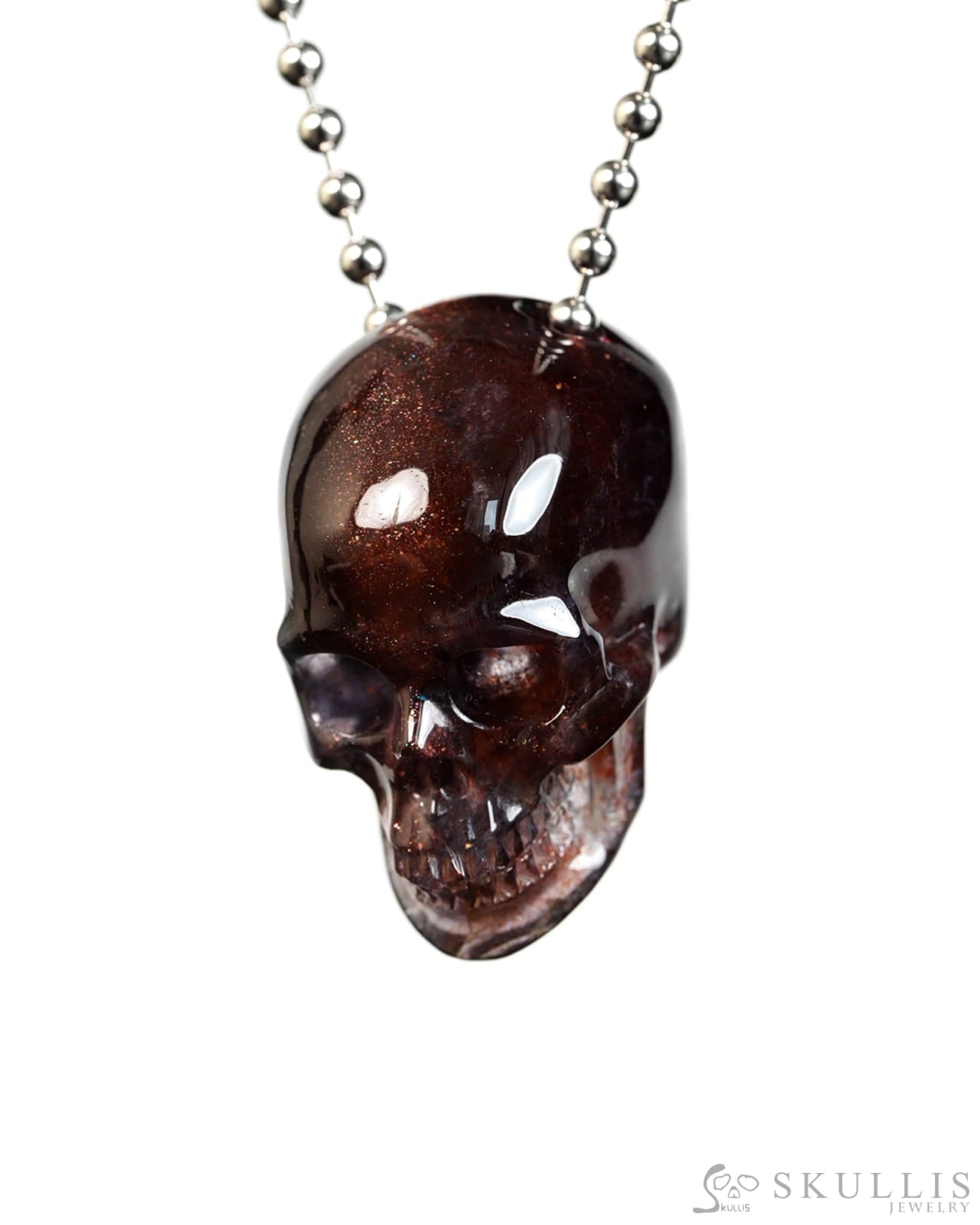 Hollow Essence - Gem Skull Pendant Necklace of Iolite Carved Hollow Skull - Y9900416 - Skull Pendants