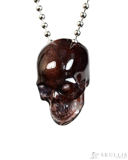 Hollow Essence - Gem Skull Pendant Necklace of Iolite Carved Hollow Skull - Y9900416 - Skull Pendants