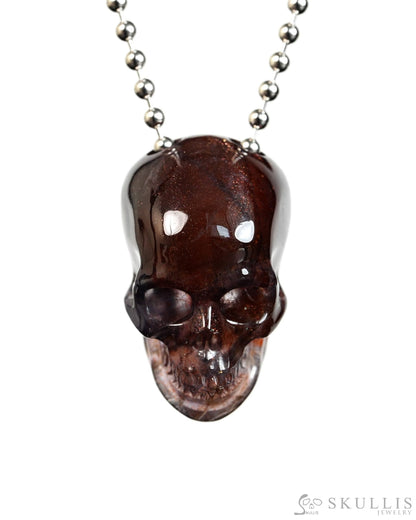 Hollow Essence - Gem Skull Pendant Necklace of Iolite Carved Hollow Skull - Y9900416 - Skull Pendants