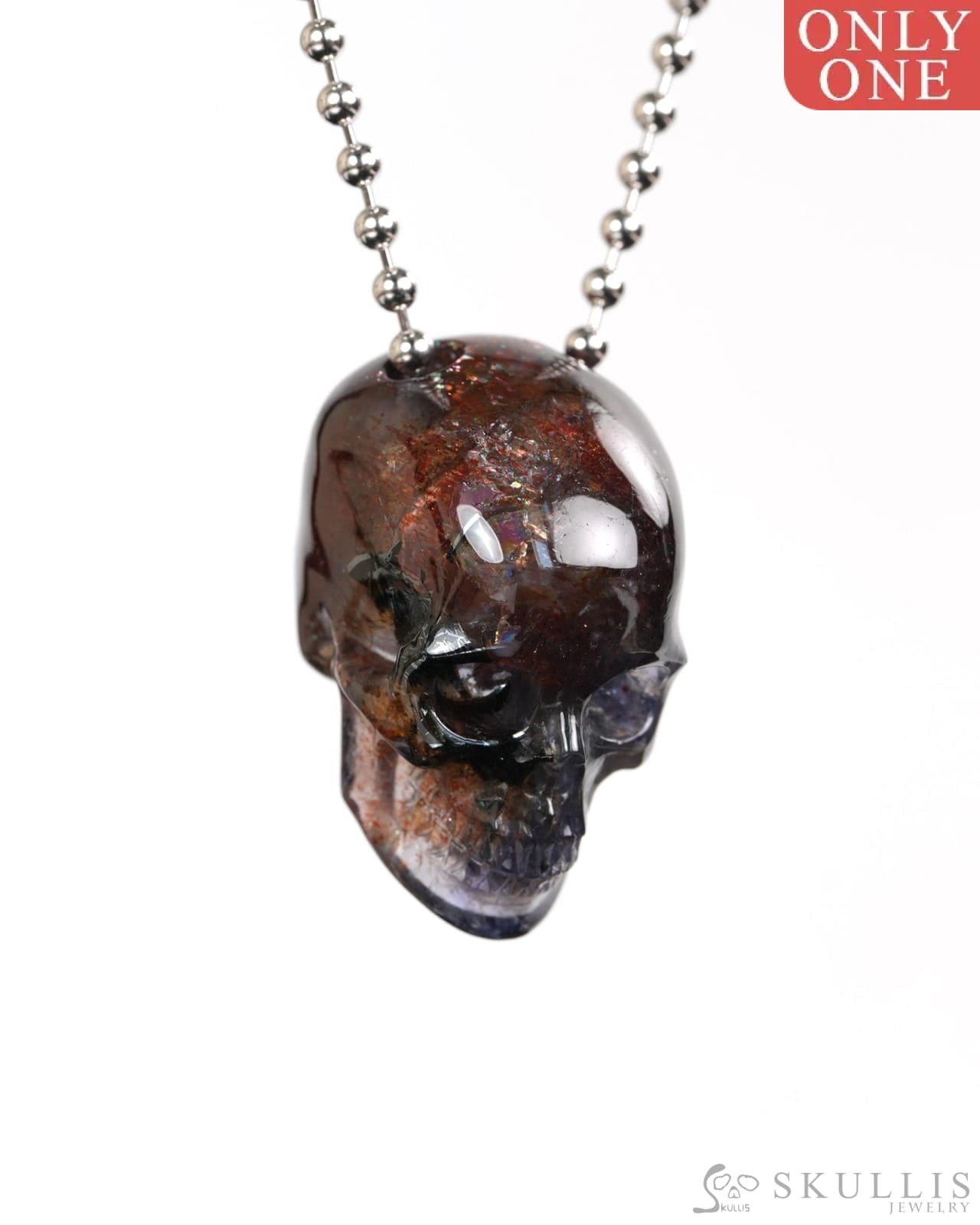Hollow Essence - Gem Skull Pendant Necklace of Iolite Carved Hollow Skull - Y9900418 - Skull Pendants