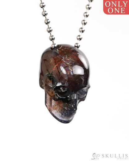 Hollow Essence - Gem Skull Pendant Necklace of Iolite Carved Hollow Skull - Y9900418 - Skull Pendants