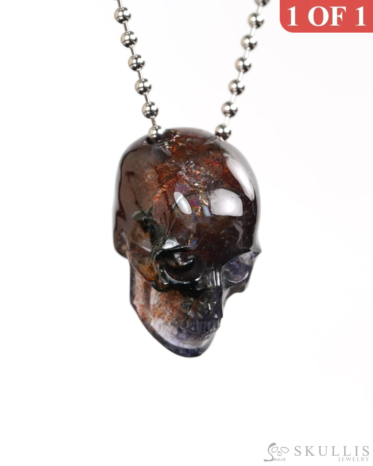 Hollow Essence - Gem Skull Pendant Necklace of Iolite Carved Hollow Skull - Y9900418 - Skull Pendants