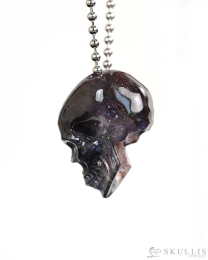 Hollow Essence - Gem Skull Pendant Necklace of Iolite Carved Hollow Skull - Y9900418 - Skull Pendants