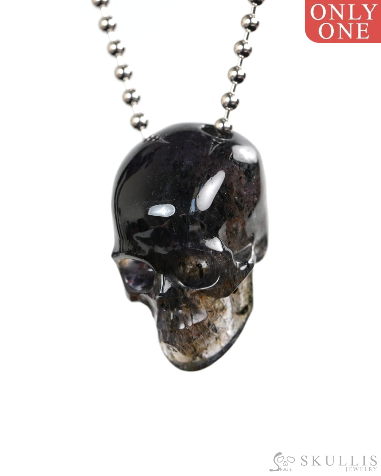 Hollow Essence - Gem Skull Pendant Necklace of Iolite Carved Hollow Skull - Y9900419 - Skull Pendants