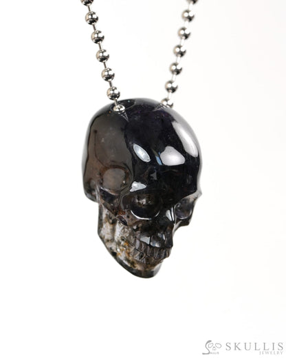 Hollow Essence - Gem Skull Pendant Necklace of Iolite Carved Hollow Skull - Y9900419 - Skull Pendants