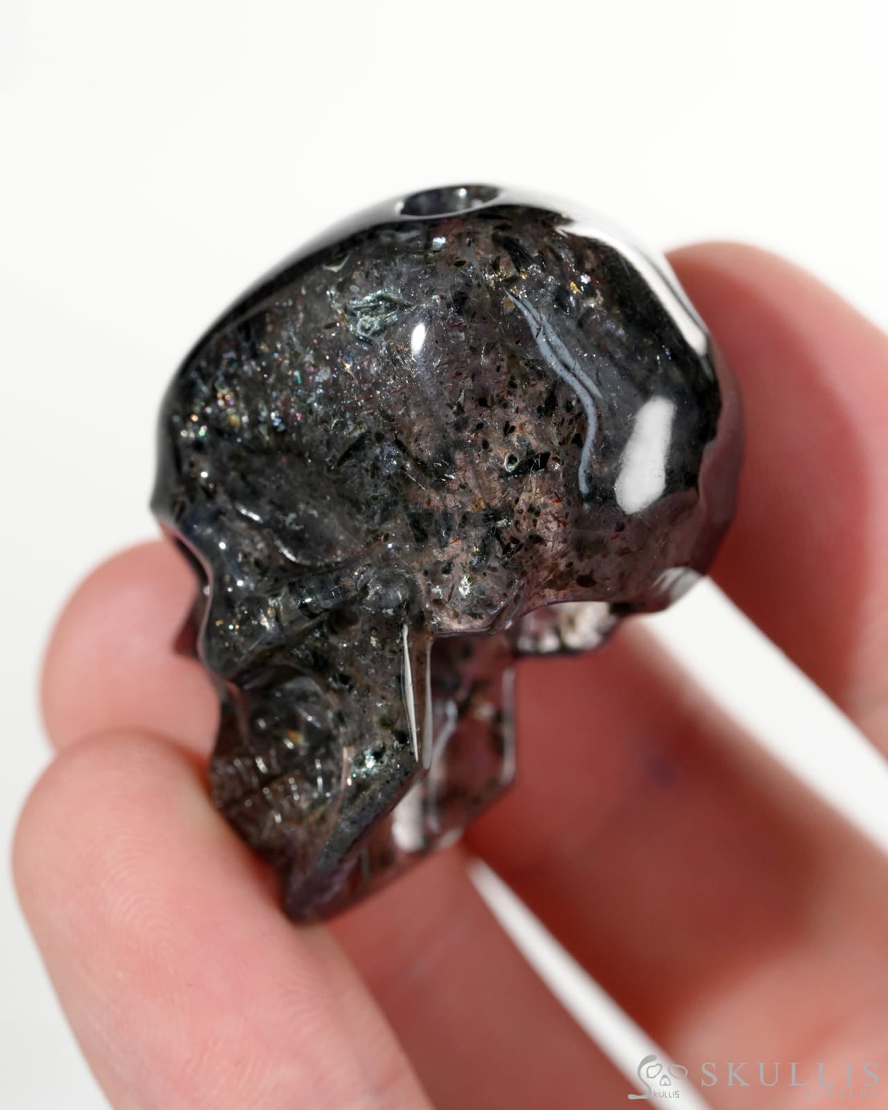 Hollow Essence - Gem Skull Pendant Necklace of Iolite Carved Hollow Skull - Y9900419 - Skull Pendants