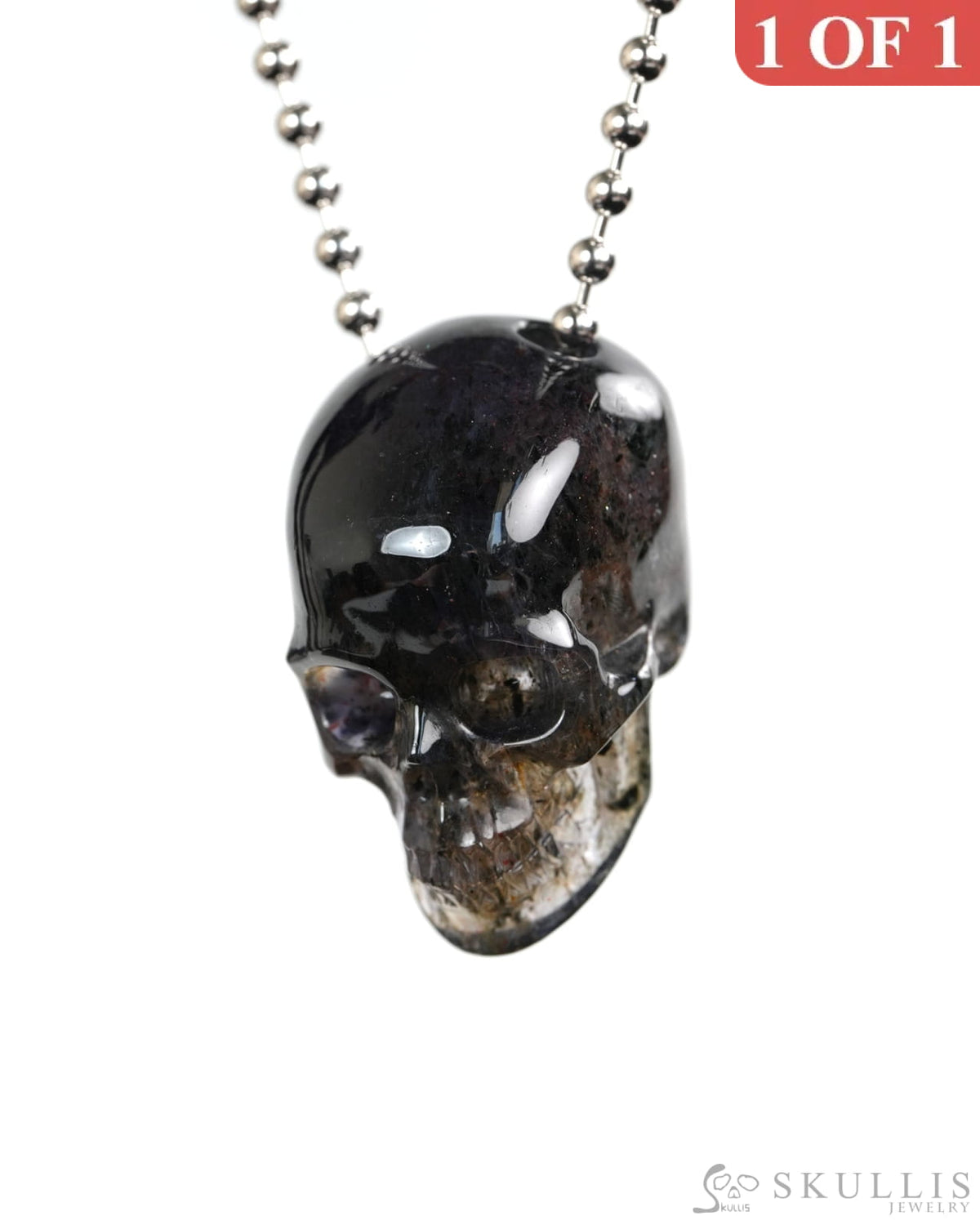 Hollow Essence - Gem Skull Pendant Necklace of Iolite Carved Hollow Skull - Y9900419 - Skull Pendants