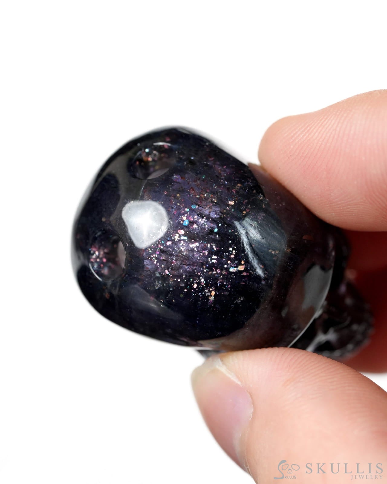 Hollow Essence - Gem Skull Pendant Necklace of Iolite Carved Hollow Skull - Y9900419 - Skull Pendants