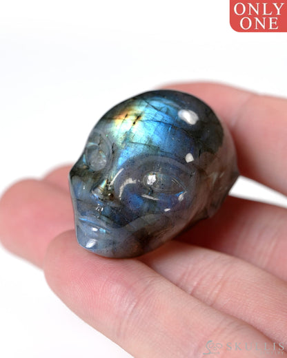 Hollow Essence - Gem Skull Pendant Necklace of Labradorite Carved Hollow Elf - Y9900354 - Skull Pendants
