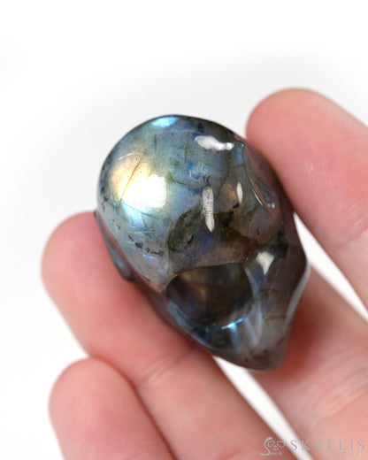 Hollow Essence - Gem Skull Pendant Necklace of Labradorite Carved Hollow Elf - Y9900354 - Skull Pendants