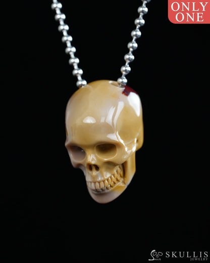 Hollow Essence - Gem Skull Pendant Necklace of Mookaite Jasper Carved Hollow Skull - Y9900322 - Skull Pendants