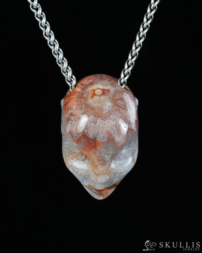 Hollow Essence - Gem Skull Pendant Necklace of Pietersite Hand Carved Hollow Elf - 9900596 - Skull Pendants