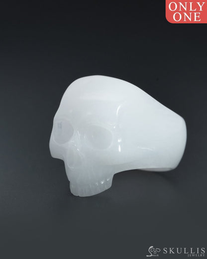 Gem Skull Ring Of White Jade Carved Totally Us Size 10 - 9800139 Rings