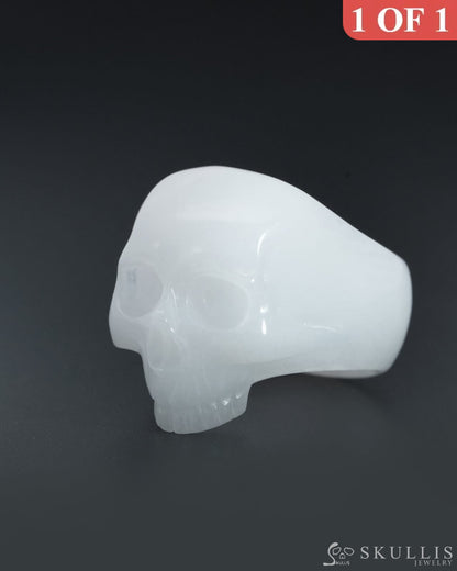 Gem Skull Ring Of White Jade Carved Totally Us Size 10 - 9800139 Rings