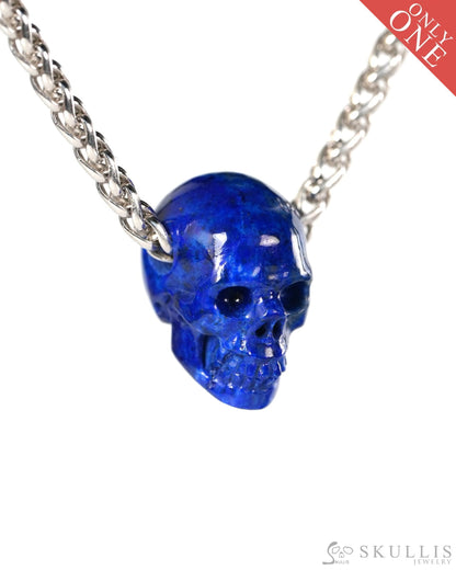 Minimalist Skull Pendant - 0.6’’ Lapis Lazuli Gem Skull Pendant or Necklace Hand Carved for Women & Men - 9900512