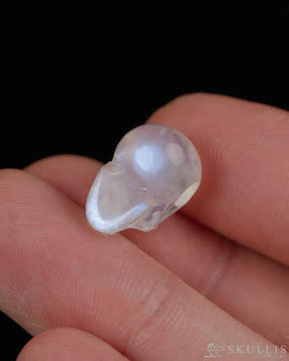 Minimalist Skull Pendant - 0.6’’ Moonstone Gem Skull Pendant or Necklace Hand Carved for Women & Men - 9900510 - Skull