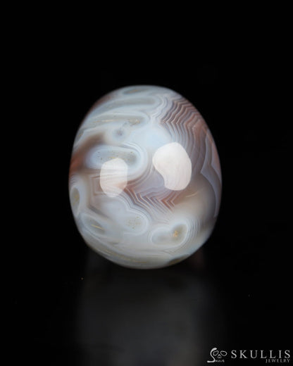 1.3’’ Mozambique Agate Carved Gem Skull Skullis Realistic - 9800187 Tiny Gemstone Skull