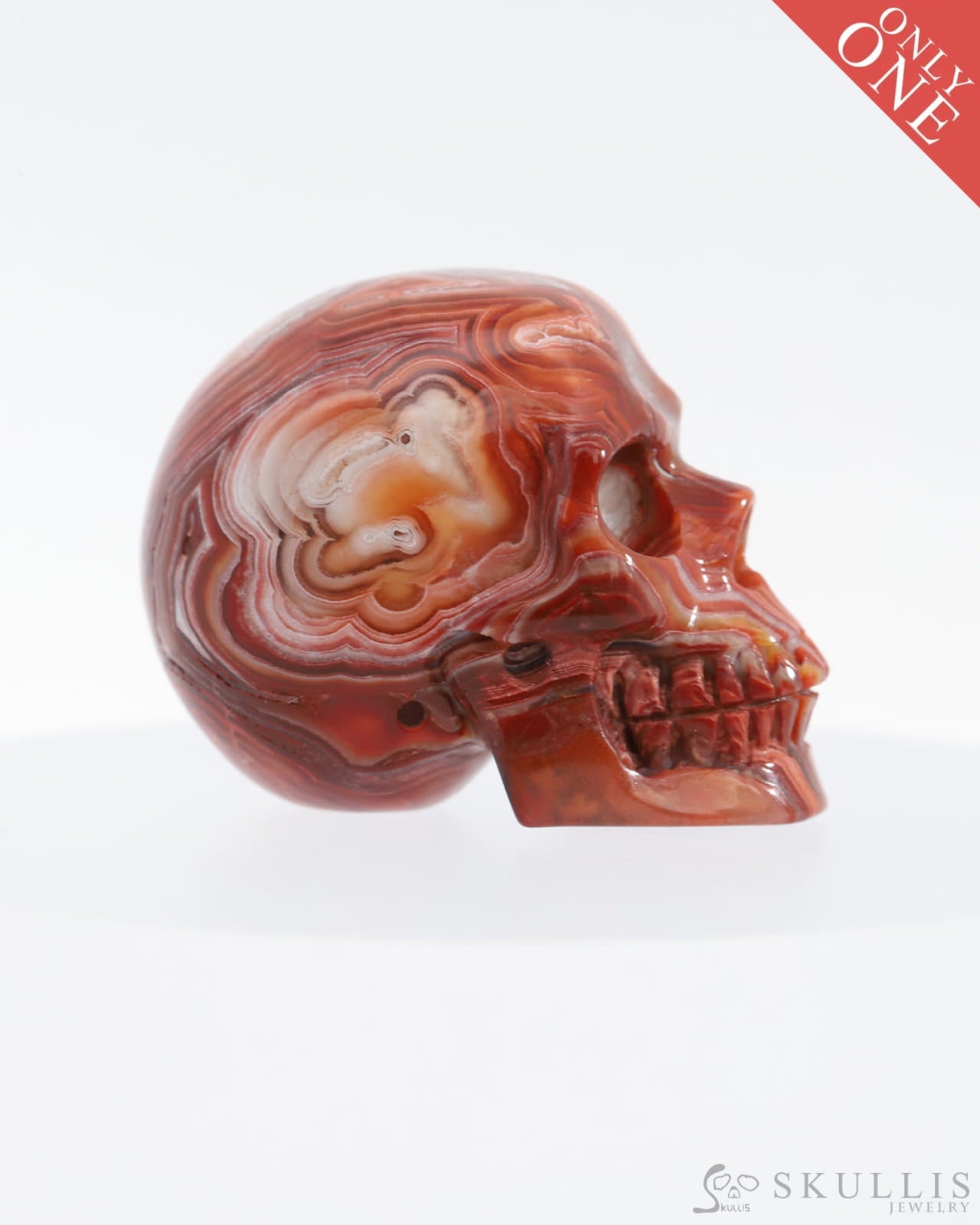 Gem Skull Of Carnelian Carved Realistic Tiny Gemstone