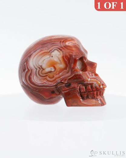 Gem Skull Of Carnelian Carved Realistic Tiny Gemstone