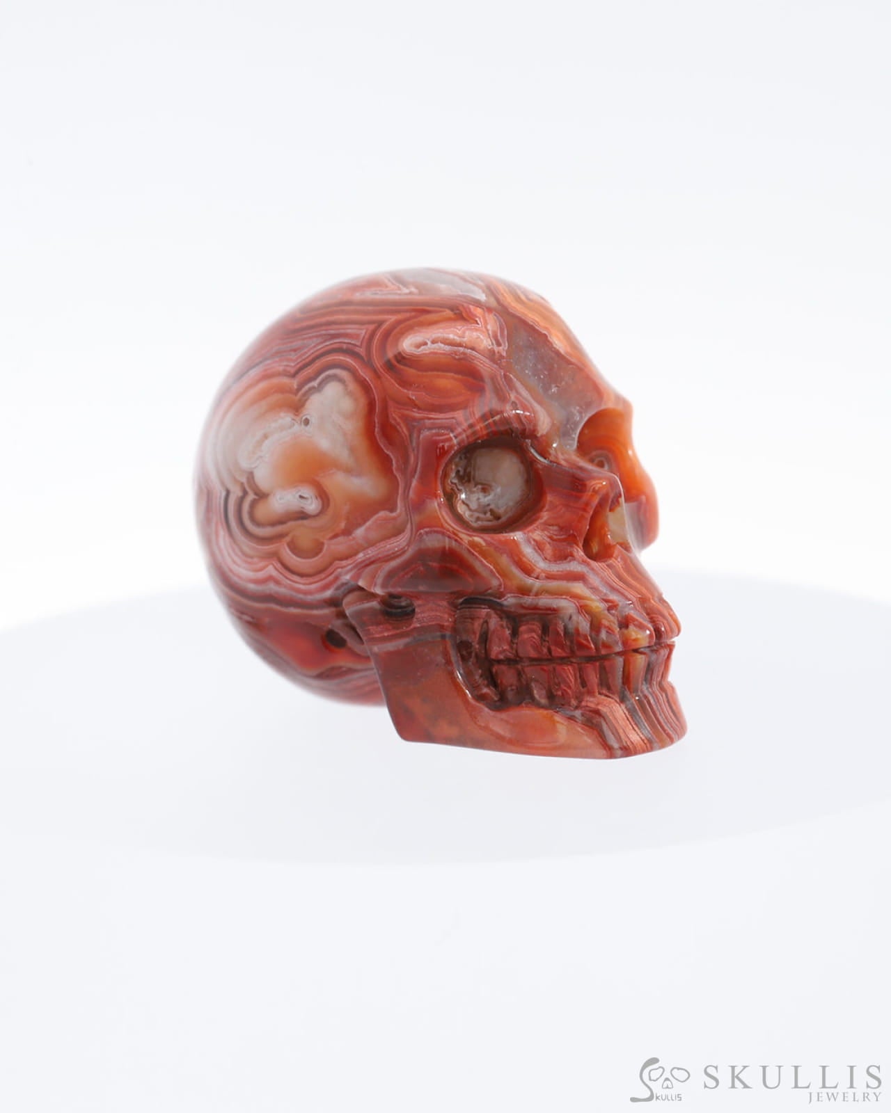 Gem Skull Of Carnelian Carved Realistic Tiny Gemstone