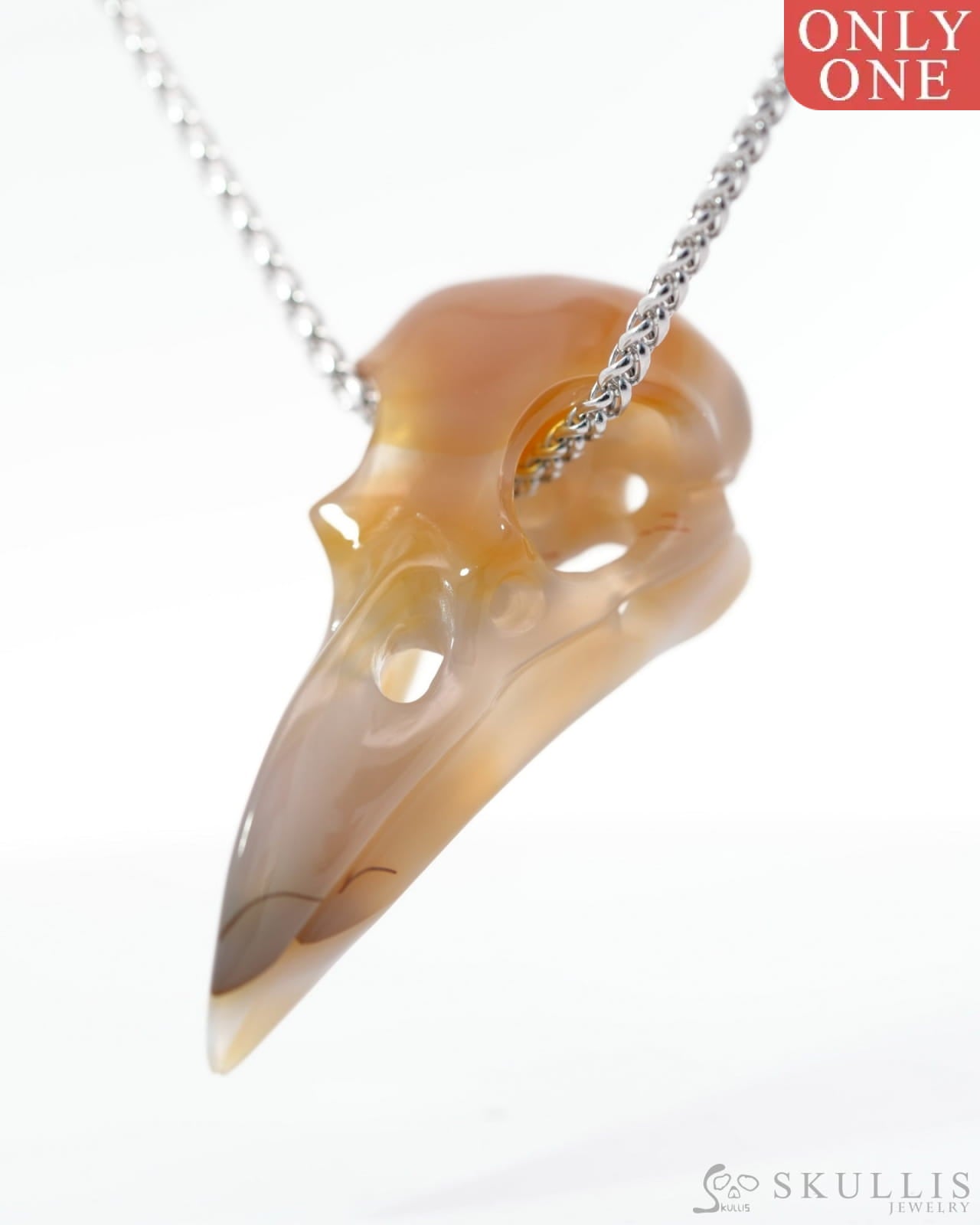 Gem Raven Pendant Necklace Of Agate Crystal - 9500119 Skull Pendants