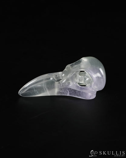 Night Pathfinder - Gem Raven Skull Pendant Necklace of Fluorite Carved Raven Skull - 9900550 - Skull Pendants