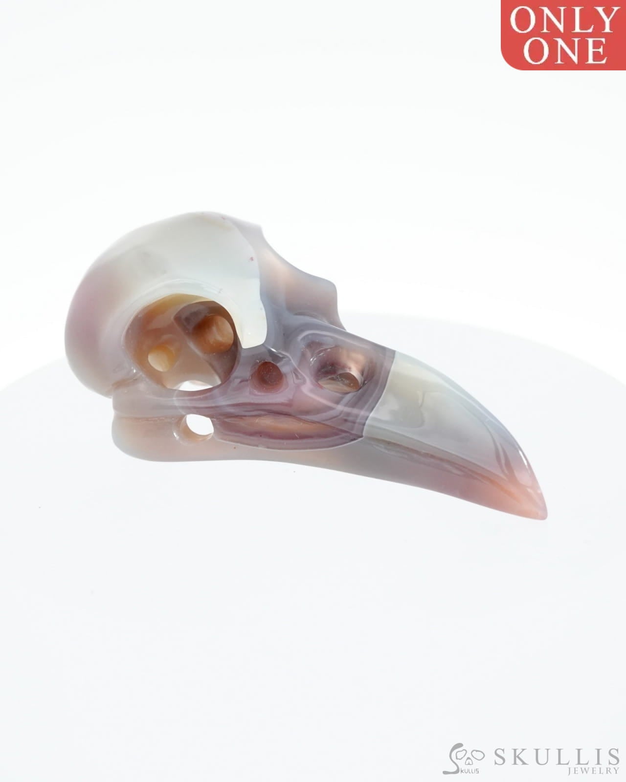 Gem Raven Pendant Necklace Of Mozambique Agate Crystal - 9500118 Skull Pendants