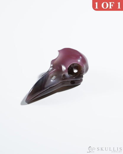 Skullis Signature Mozambique Agate Gem Skull Pendant Or Necklace Hand Carved Sterling Silver 925