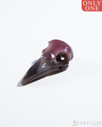 Skullis Signature Mozambique Agate Gem Skull Pendant Or Necklace Hand Carved Sterling Silver 925