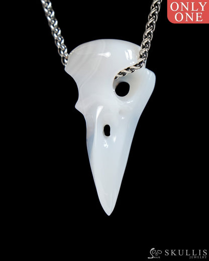 Skullis Agate Gem Raven Skull Pendant or Necklace Hand Carved for Women & Men - ZR19900041 Skull Pendants
