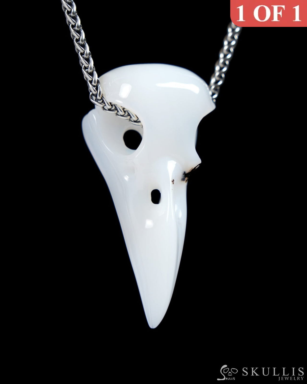 Skullis Agate Gem Raven Skull Pendant or Necklace Hand Carved for Women & Men - ZR19900042 Skull Pendants