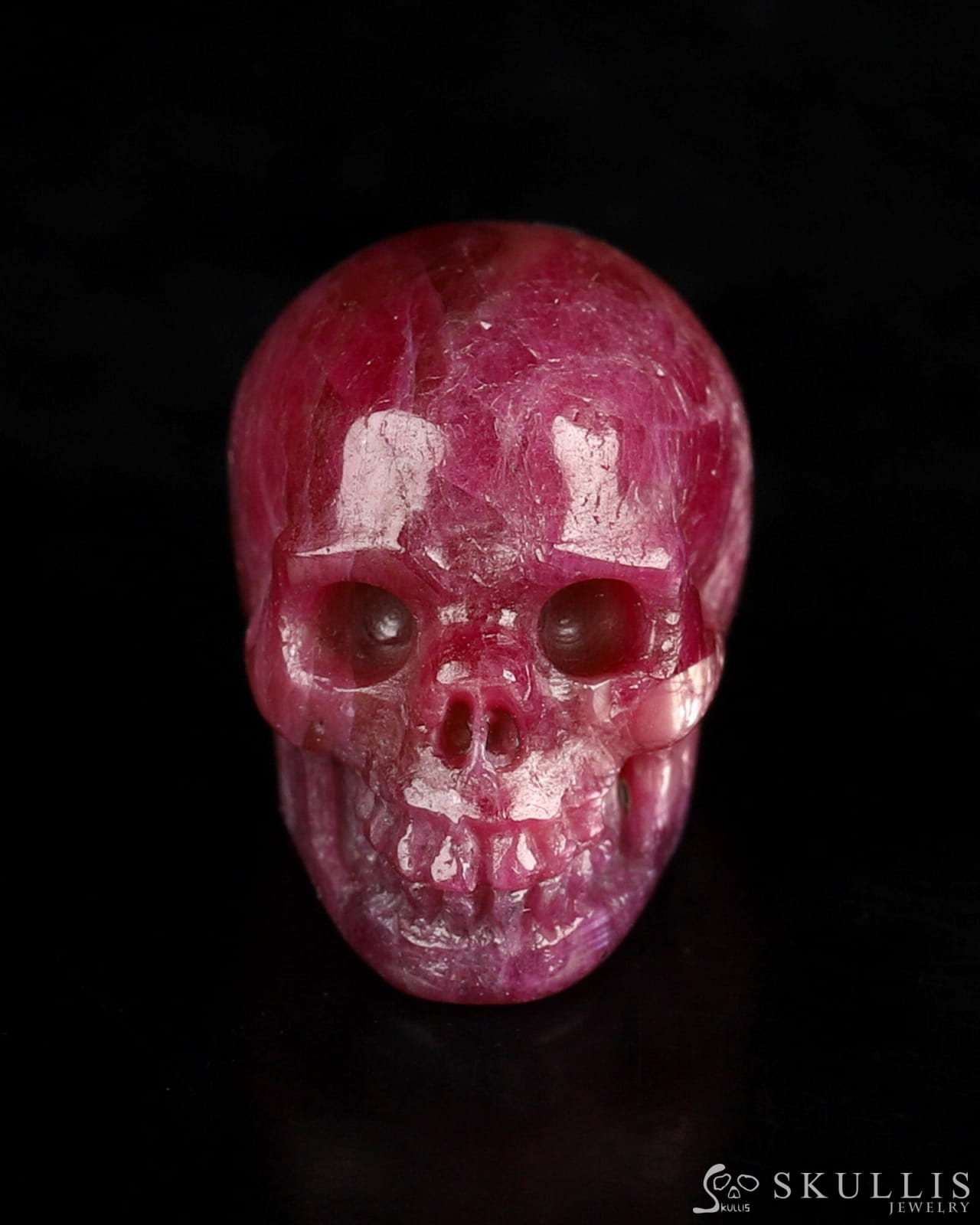 Gem Skull Of Ruby Carved Realistic Tiny Gemstone