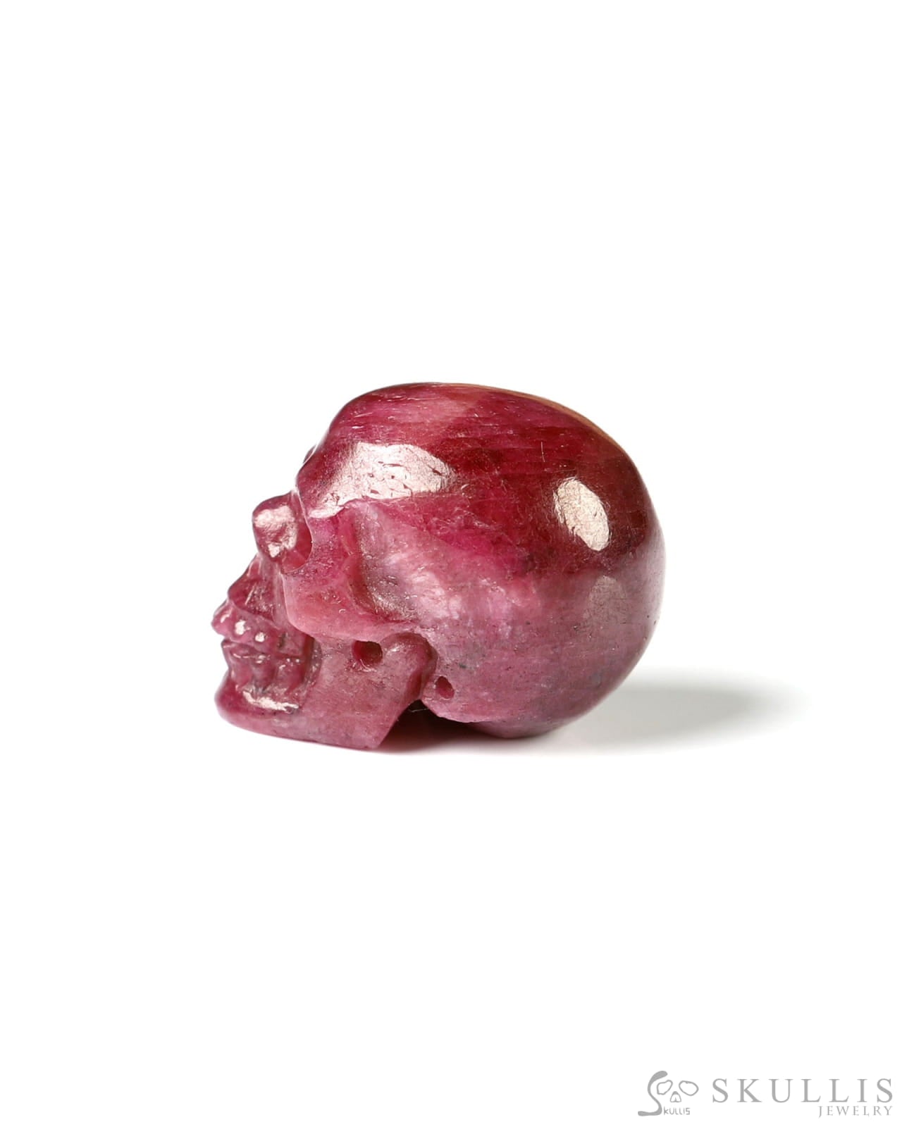 Rare 0.6’’ Ruby Carved Gem Skull Skullis Realistic - 9800028 Tiny Gemstone