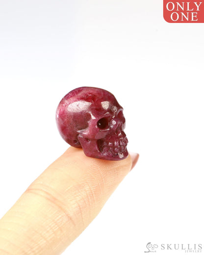 Rare 0.6’’ Ruby Carved Gem Skull Skullis Realistic - 9800028 Tiny Gemstone