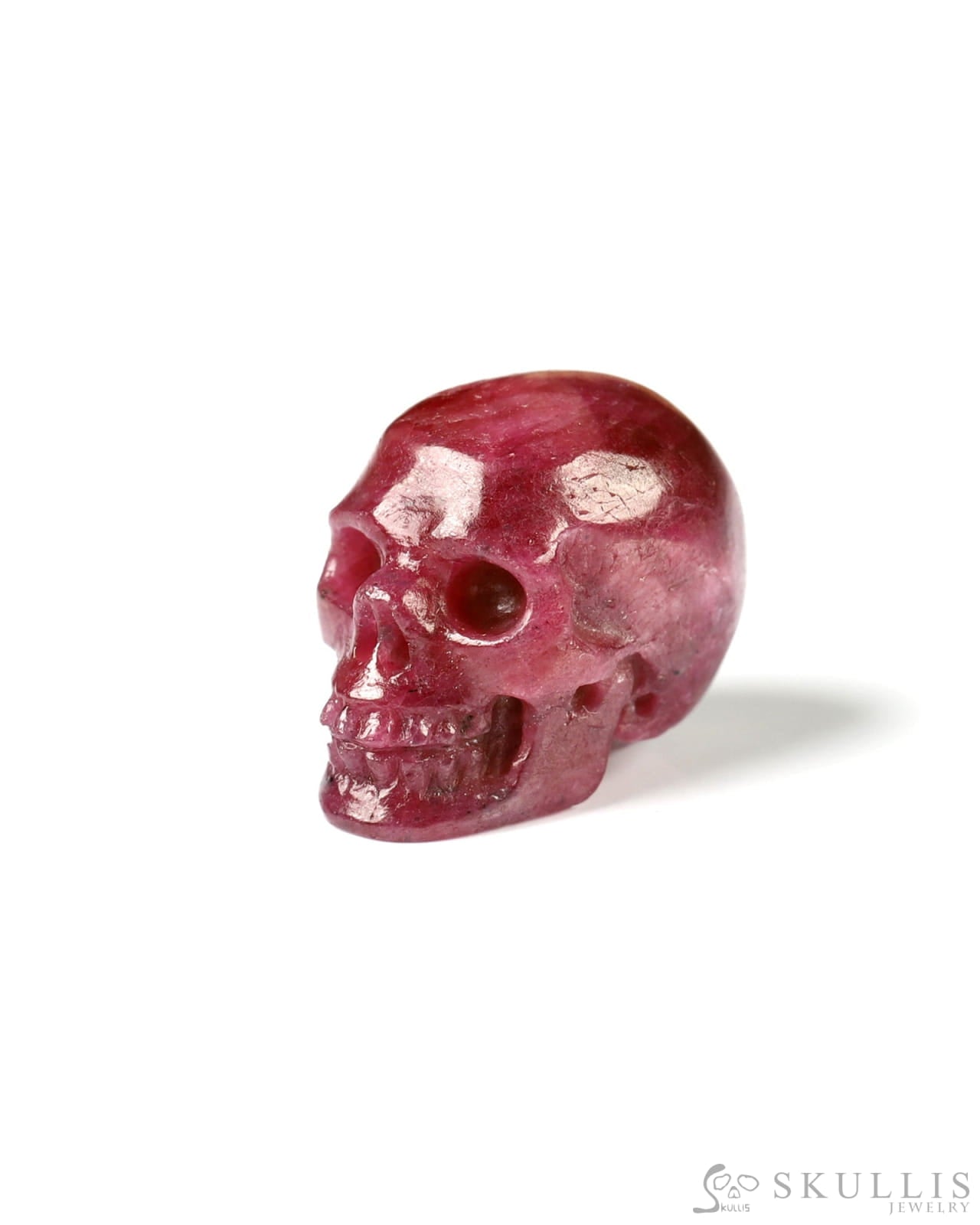 Rare 0.6’’ Ruby Carved Gem Skull Skullis Realistic - 9800028 Tiny Gemstone