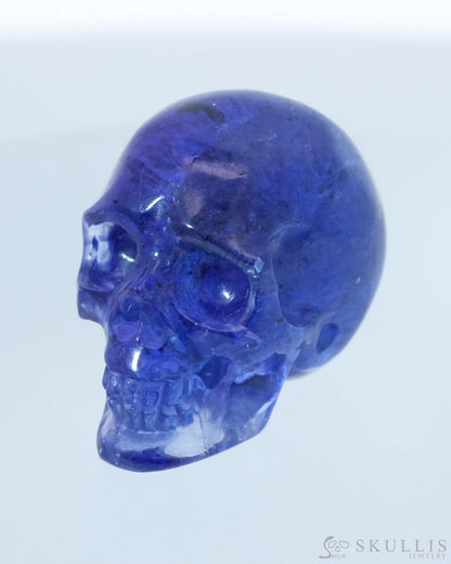 0.7’’ Tanzanite Carved Gem Skull Skullis Realistic - 0500007 Tiny Gemstone