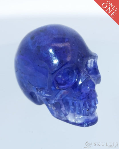 0.7’’ Tanzanite Carved Gem Skull Skullis Realistic - 0500007 Tiny Gemstone