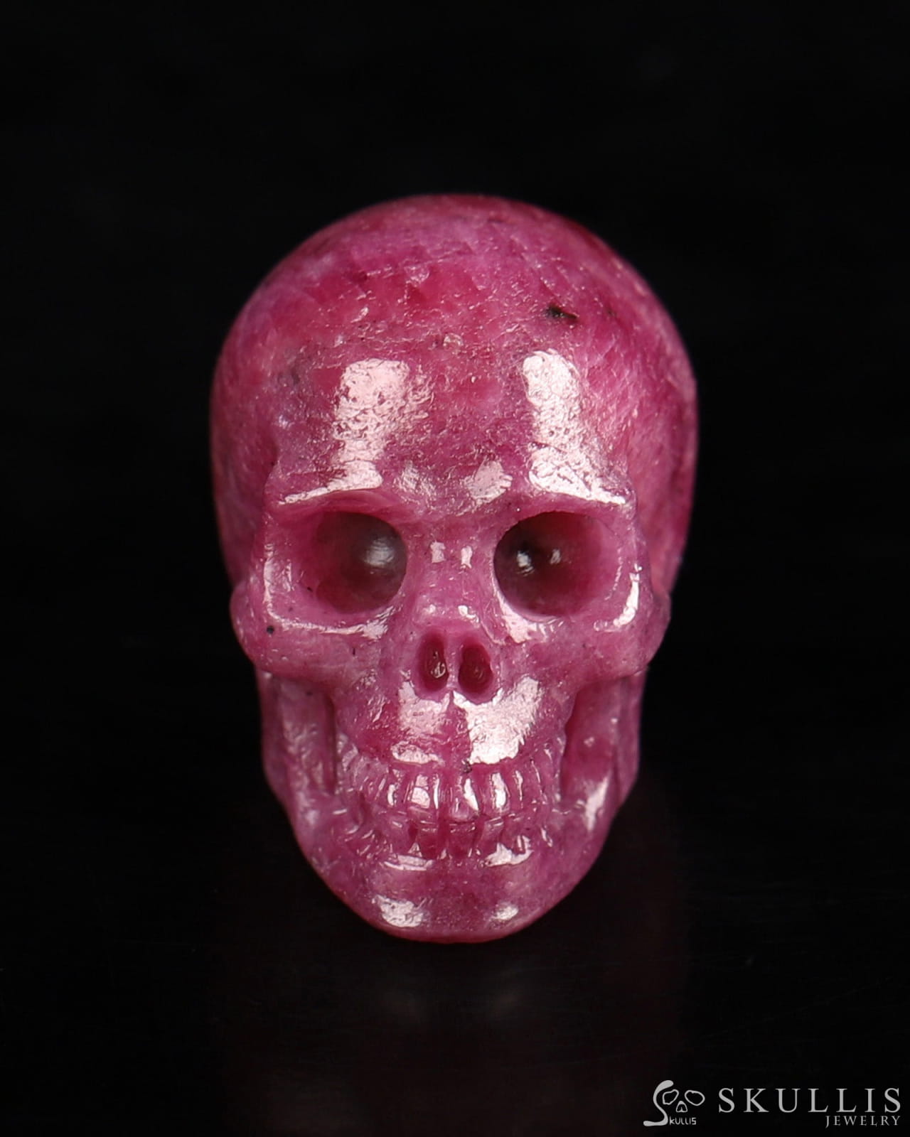 Gem Skull Of Ruby Carved Realistic Tiny Gemstone