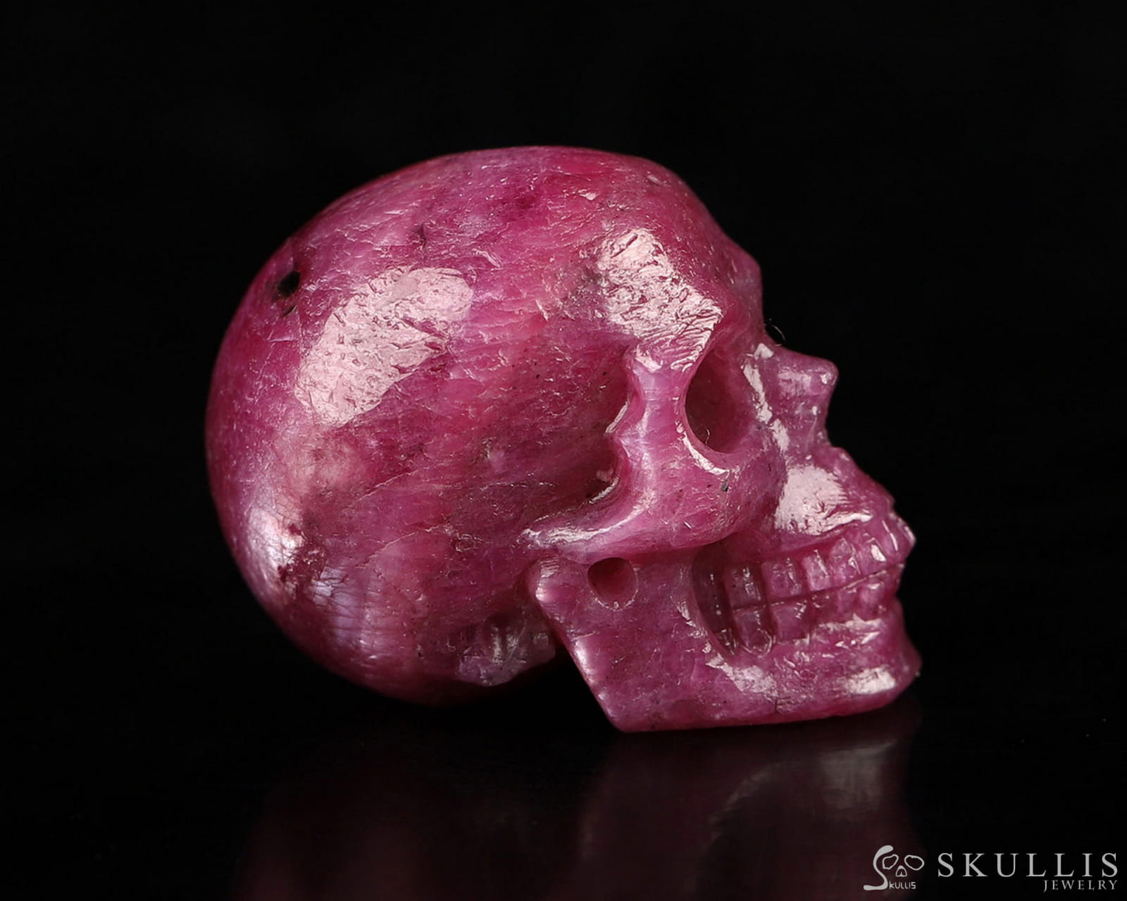 Gem Skull Of Ruby Carved Realistic Tiny Gemstone