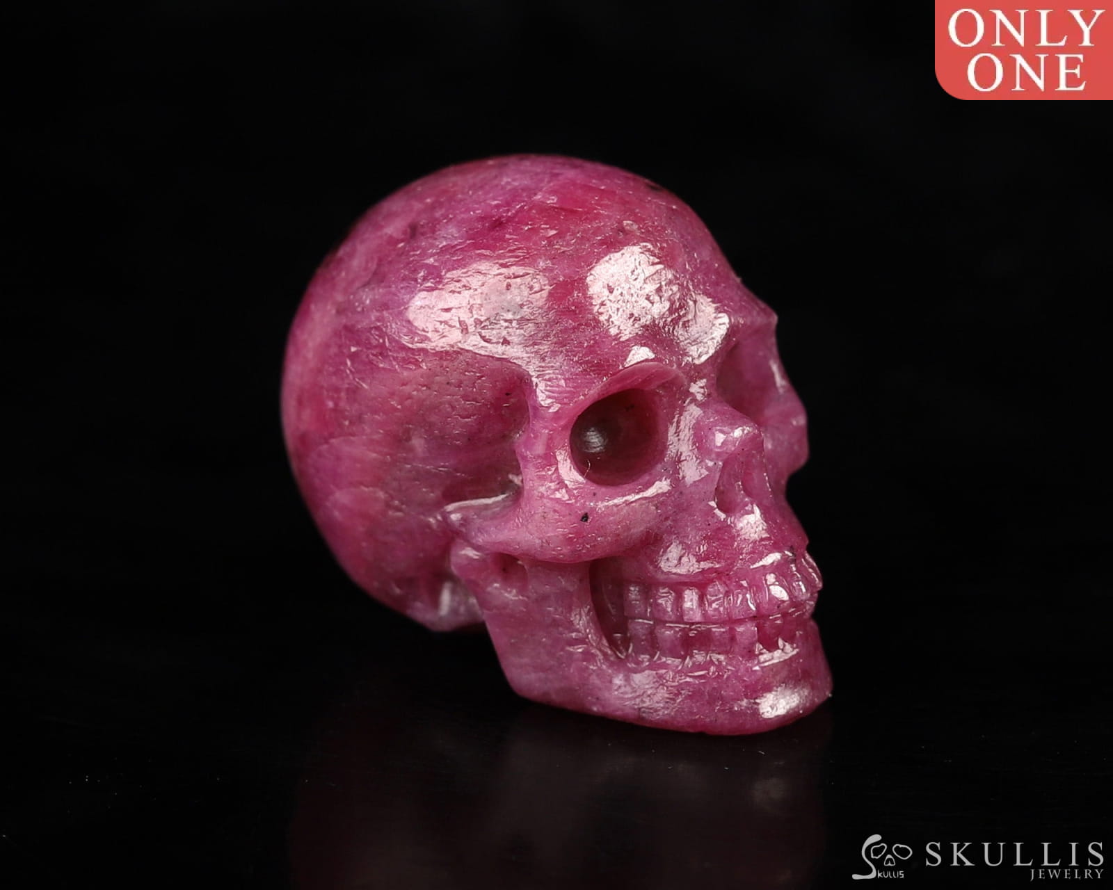 Gem Skull Of Ruby Carved Realistic Tiny Gemstone