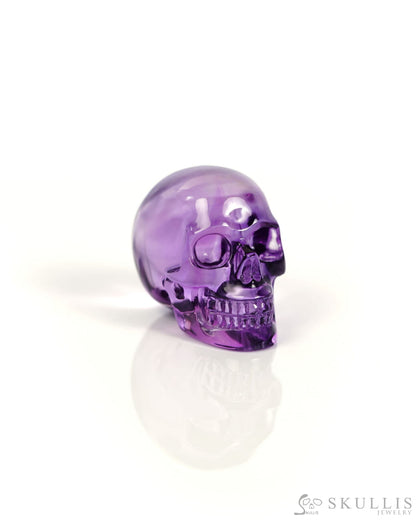 Rare 1.1’’ Amethyst Carved Gem Skull Skullis Realistic - 9900013 Tiny Gemstone Skull