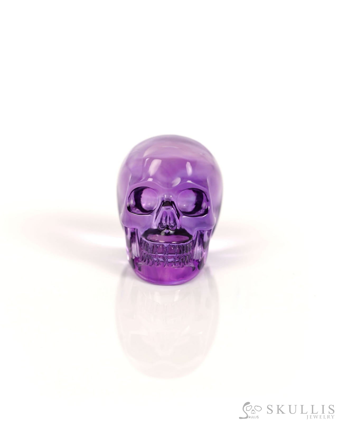 Rare 1.1’’ Amethyst Carved Gem Skull Skullis Realistic - 9900013 Tiny Gemstone Skull