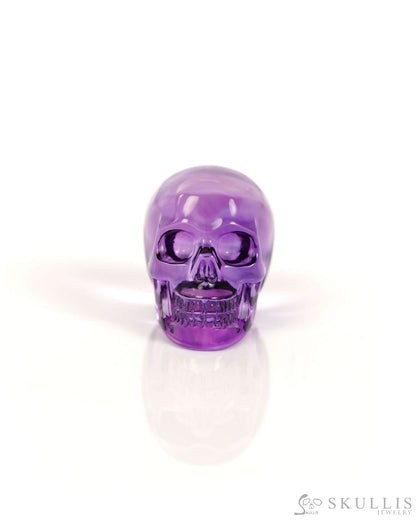 Rare 1.1’’ Amethyst Carved Gem Skull Skullis Realistic - 9900013 Tiny Gemstone Skull