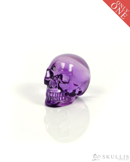 Rare 1.1’’ Amethyst Carved Gem Skull Skullis Realistic - 9900013 Tiny Gemstone Skull