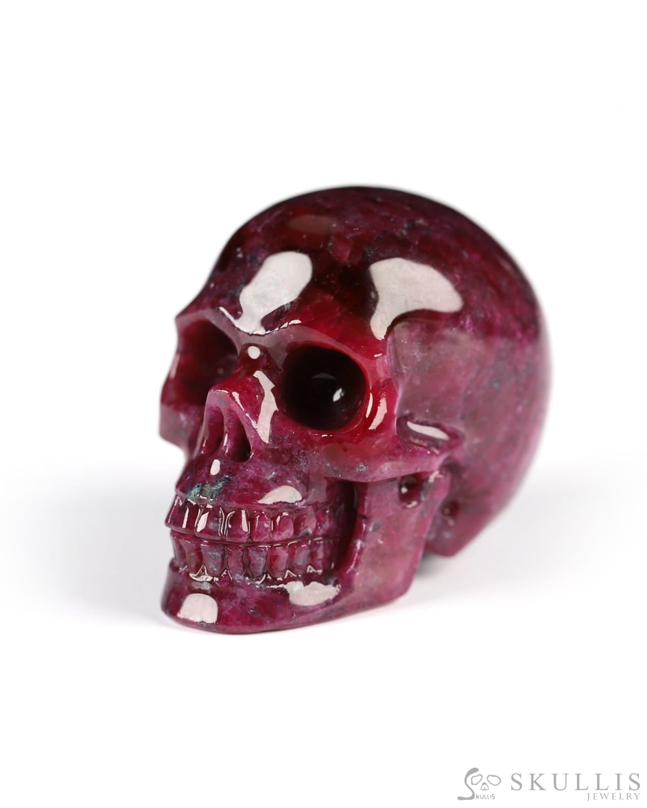 Rare 1.1’’ Ruby Carved Gem Skull Skullis Realistic - 0800063 Tiny Gemstone Skull