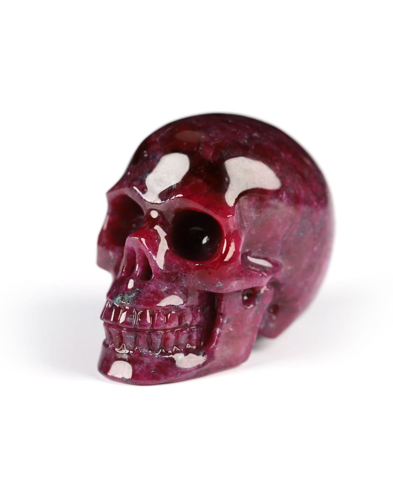 Rare 1.1’’ Ruby Carved Gem Skull Skullis Realistic - 0800063 Tiny Gemstone Skull